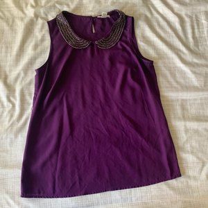 Ann Taylor LOFT sleeveless embellished shell